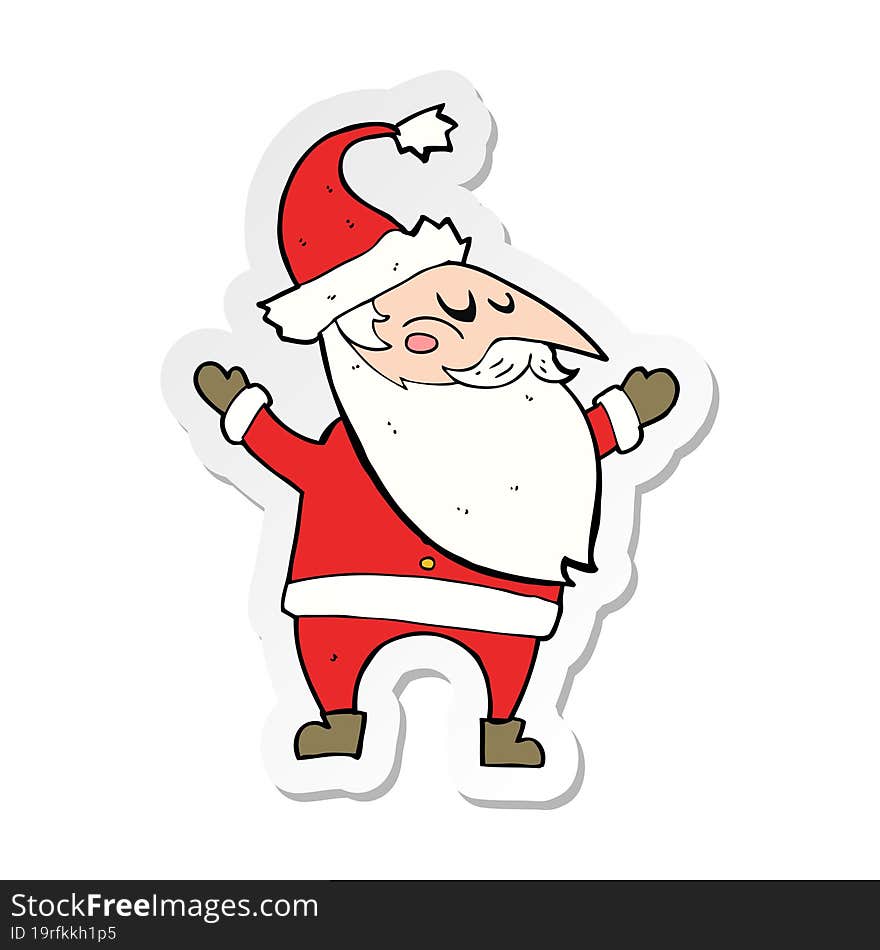 sticker of a cartoon santa claus