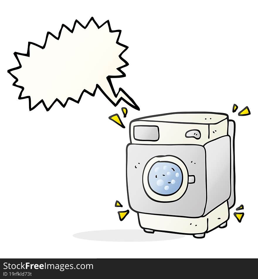 speech bubble cartoon rumbling washing machine