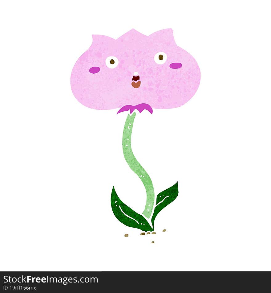 cartoon shocked flower