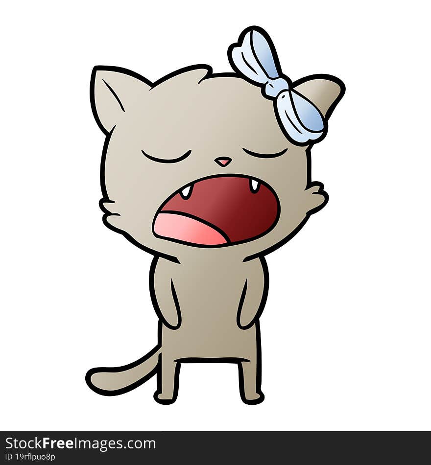 cartoon cat meowing. cartoon cat meowing