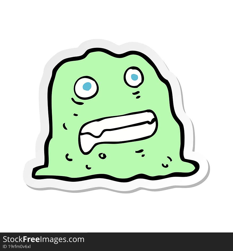 sticker of a cartoon slime creature