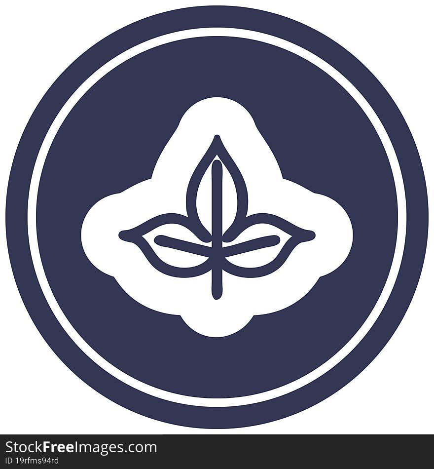 natural leaf circular icon symbol