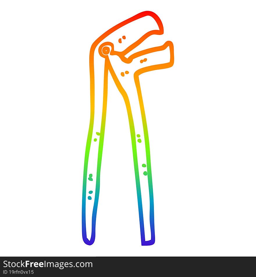 rainbow gradient line drawing cartoon plumbers wrench