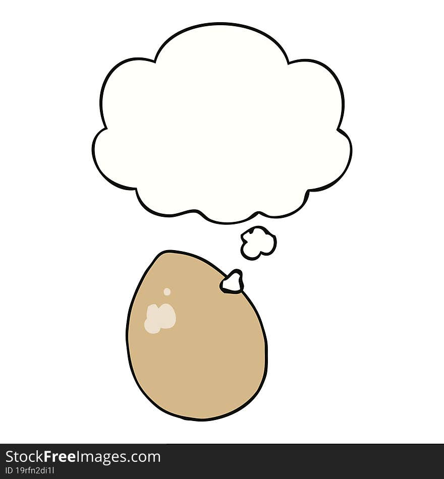 cartoon egg with thought bubble. cartoon egg with thought bubble