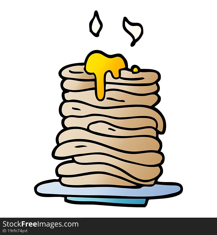 cartoon doodle stack of pancakes