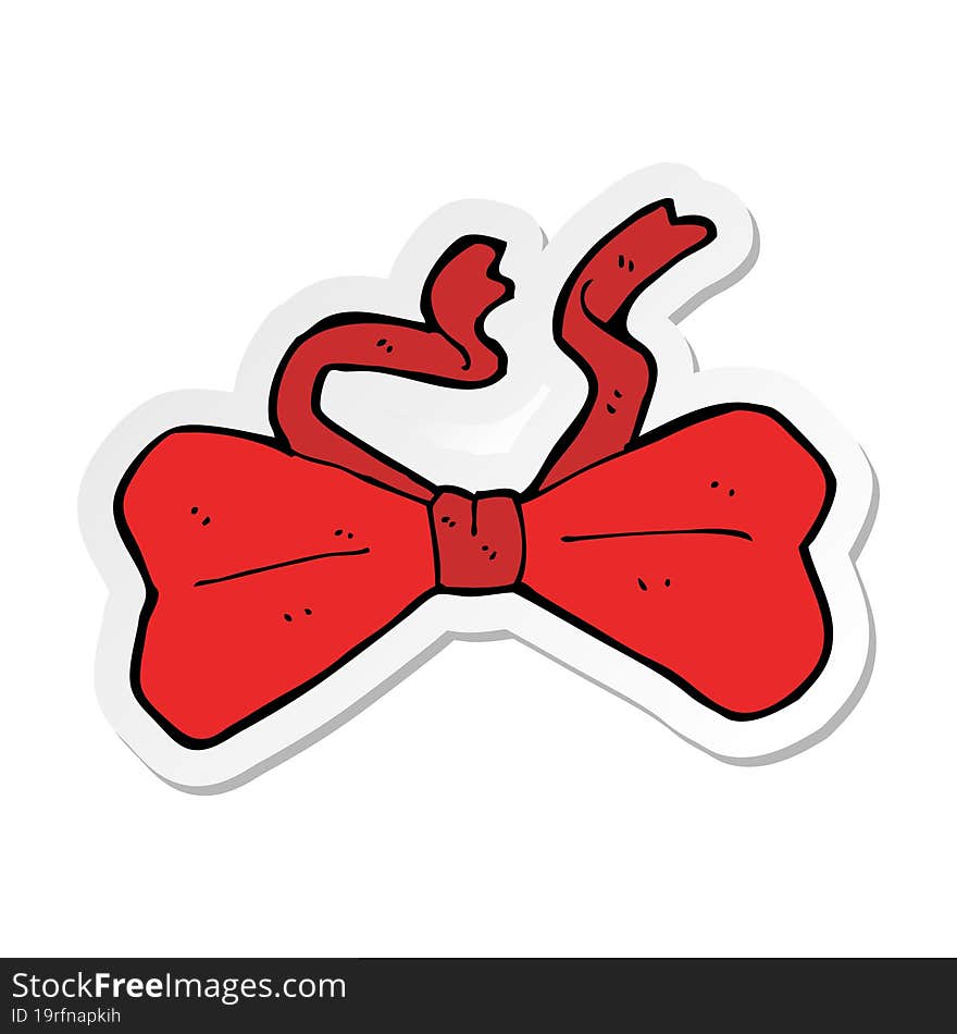 Sticker Of A Cartoon Bow Tie