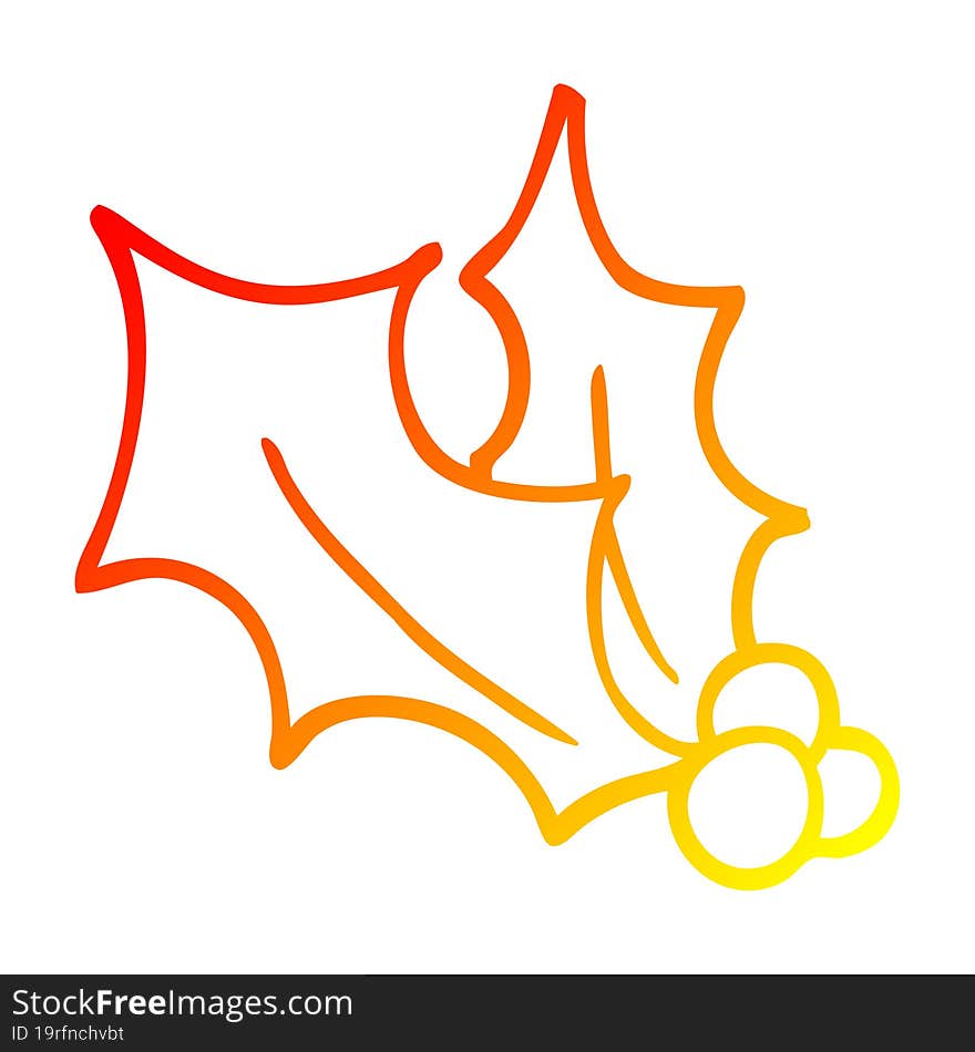 Warm Gradient Line Drawing Cartoon Holly