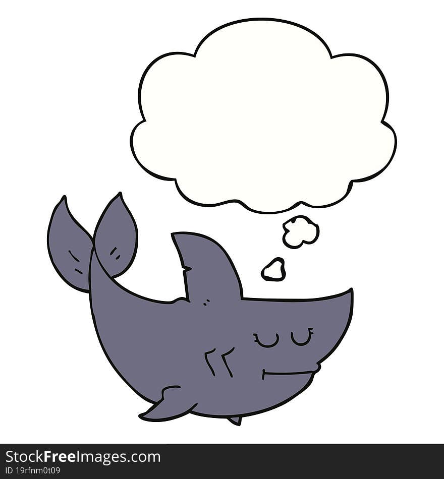 Cartoon Shark And Thought Bubble