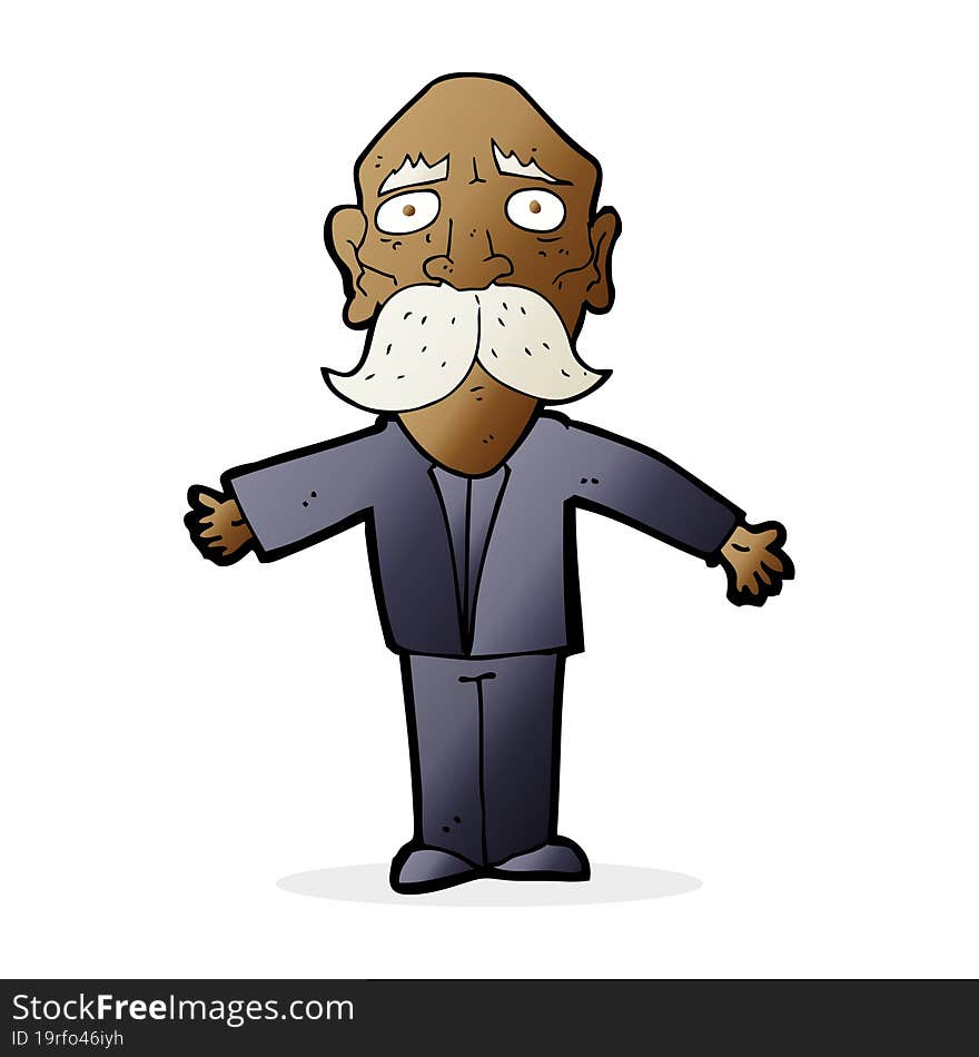 cartoon disappointed old man