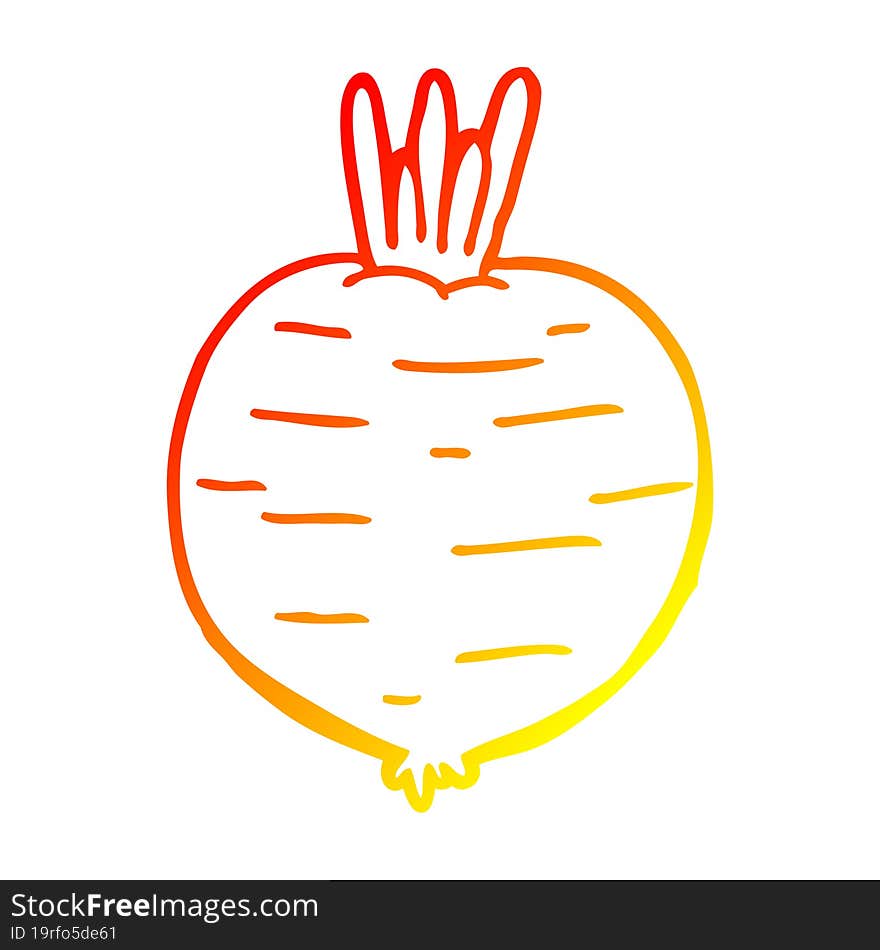 warm gradient line drawing cartoon vegetable