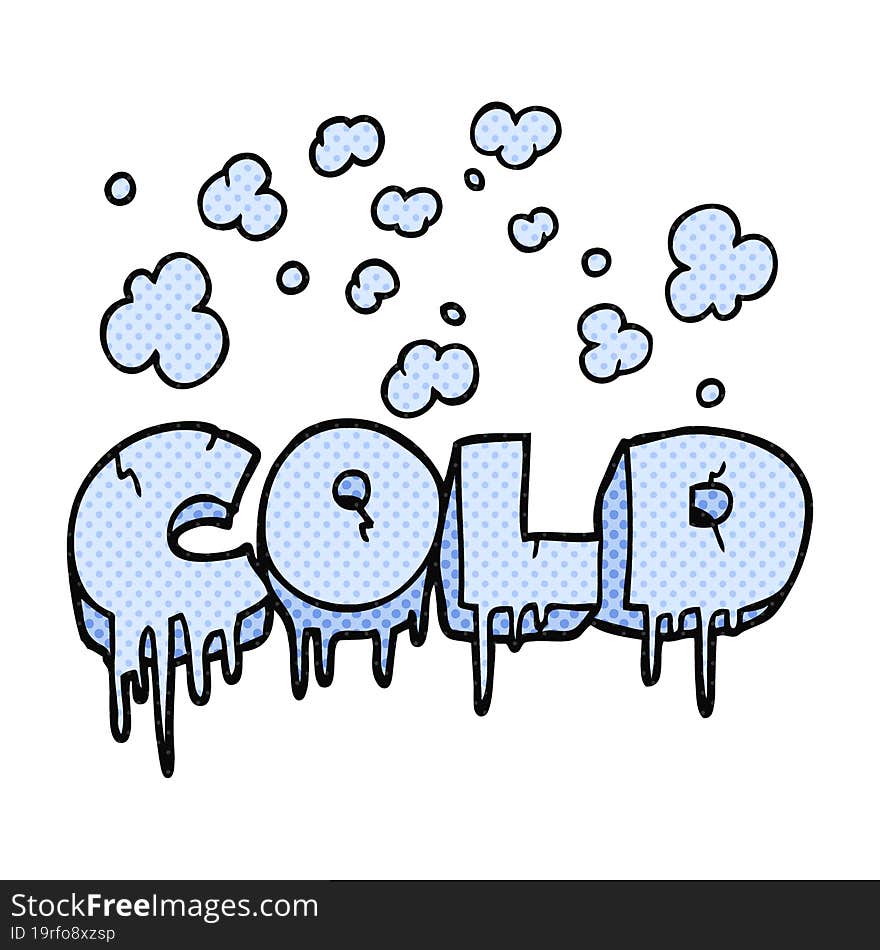 comic book style cartoon cold text symbol