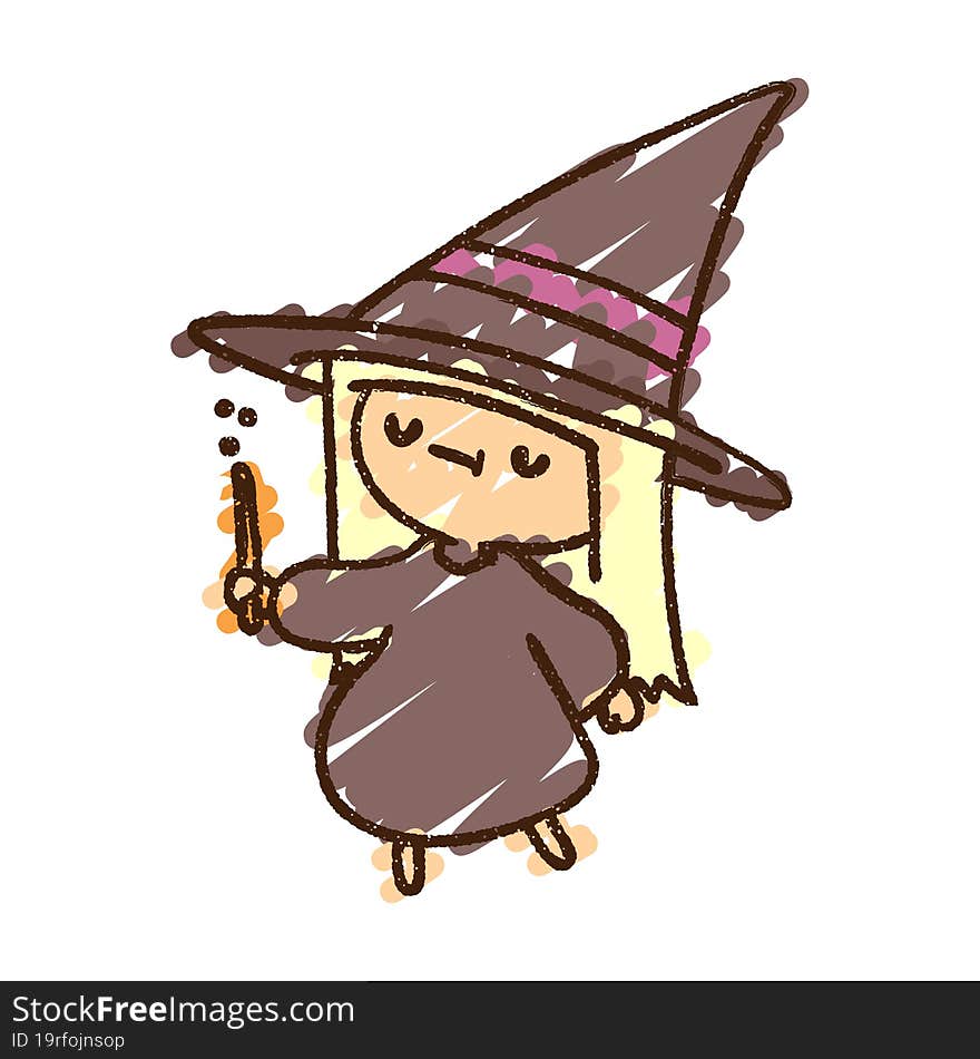 Witch Chalk Drawing