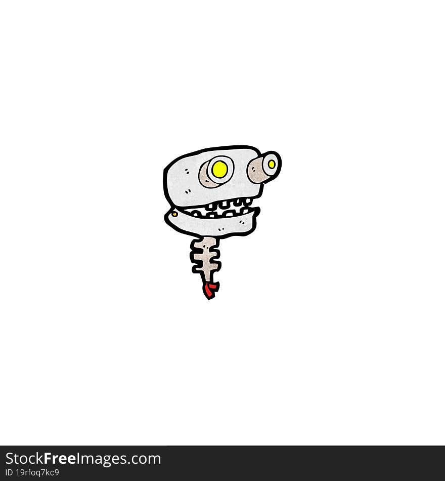 Cartoon Old Robot Head