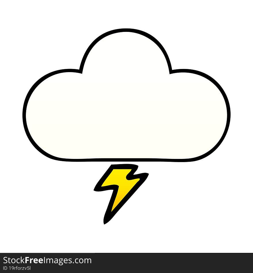 gradient shaded cartoon thunder cloud