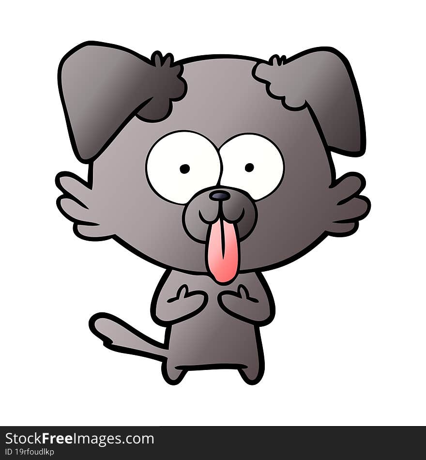 cartoon dog with tongue sticking out. cartoon dog with tongue sticking out