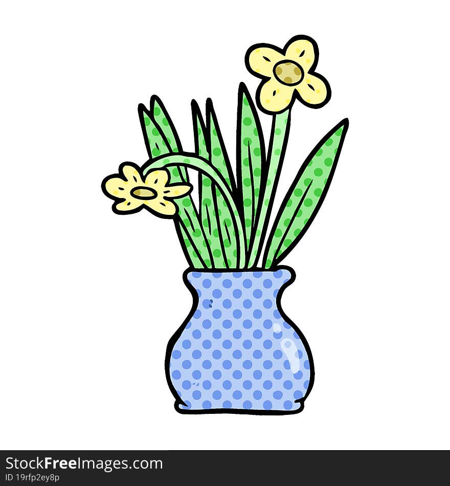 cartoon flowers in vase. cartoon flowers in vase