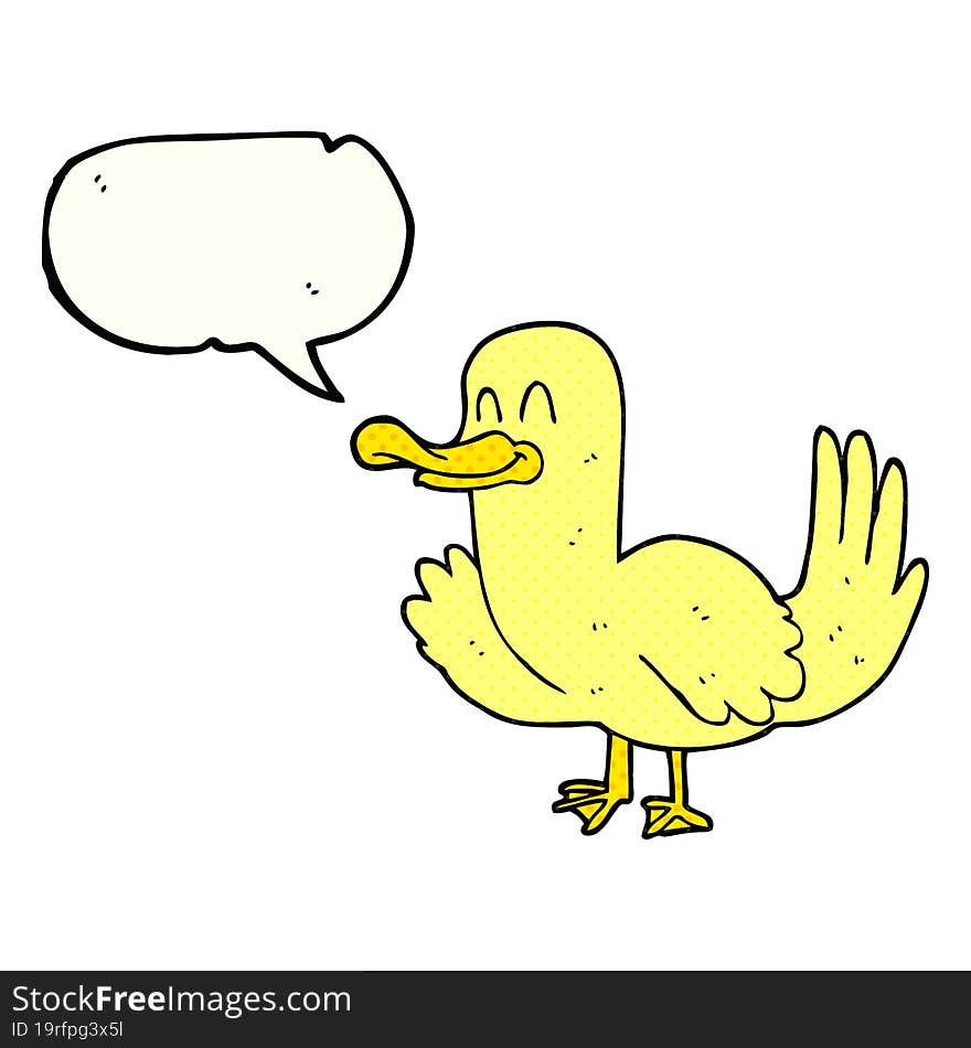 comic book speech bubble cartoon duck