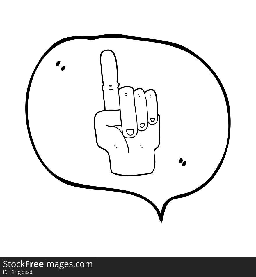 speech bubble cartoon pointing hand