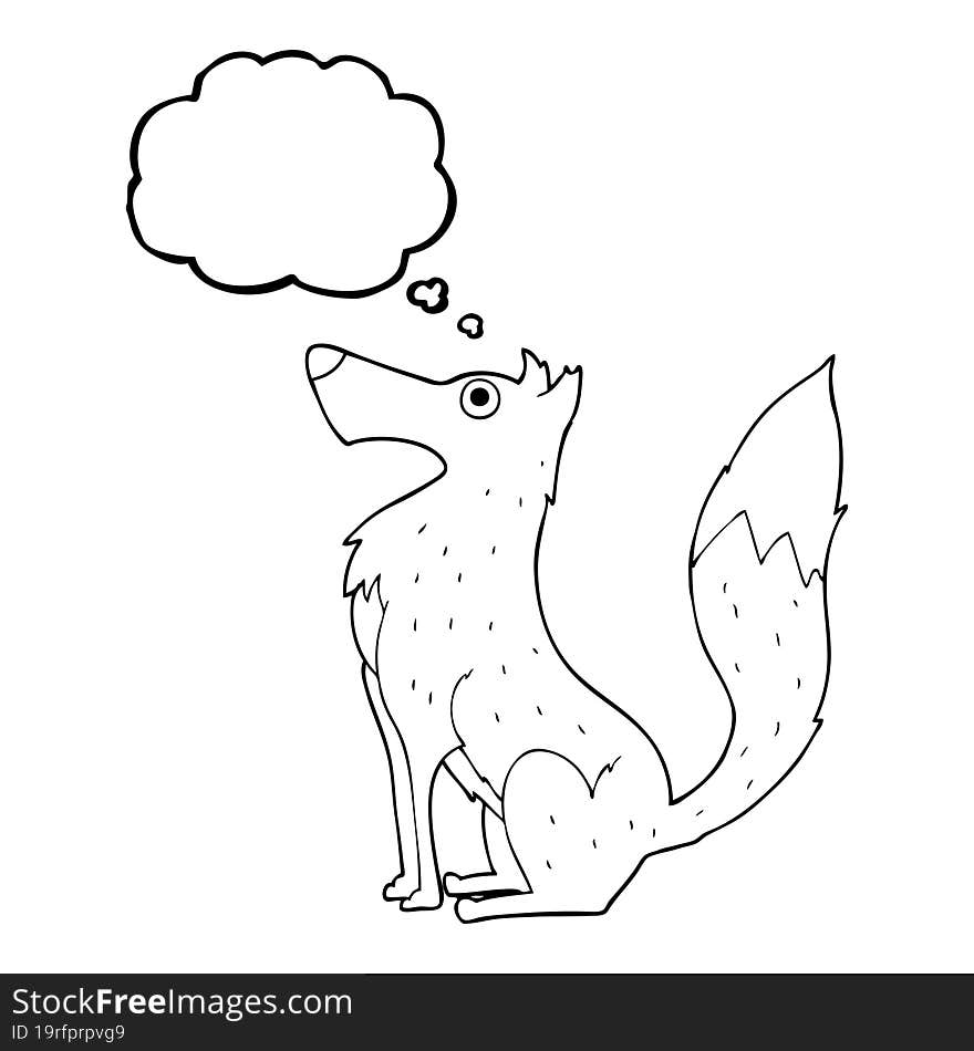 Thought Bubble Cartoon Wolf