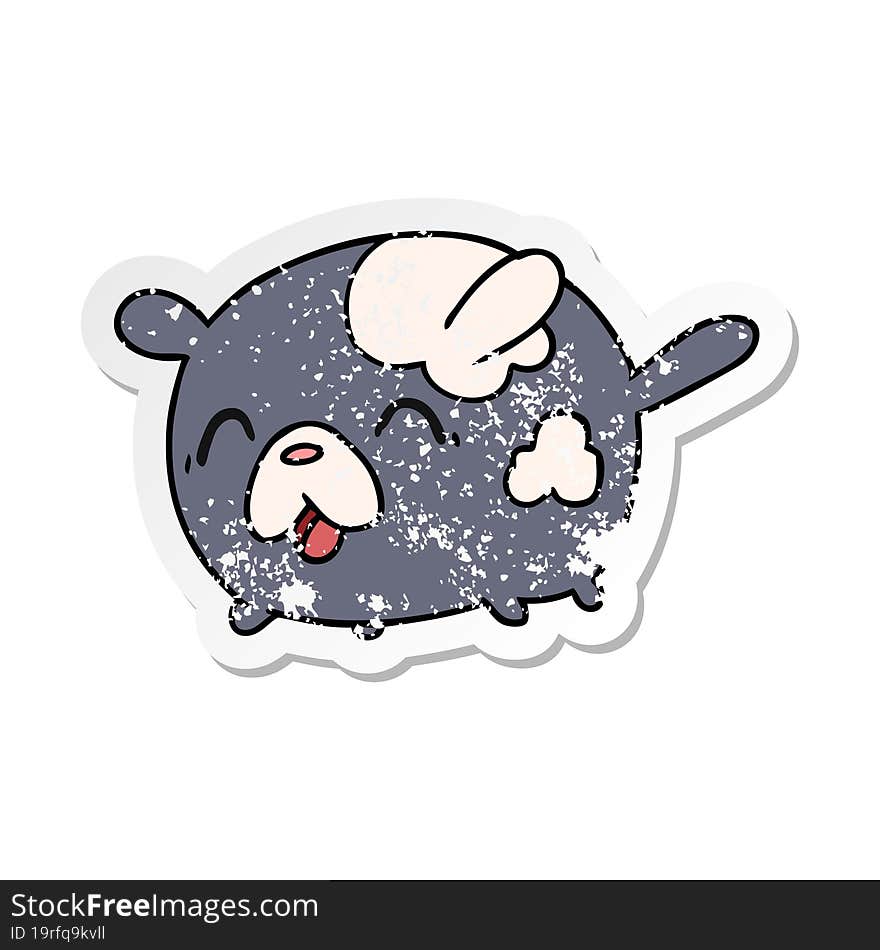 distressed sticker cartoon kawaii cute patch dog