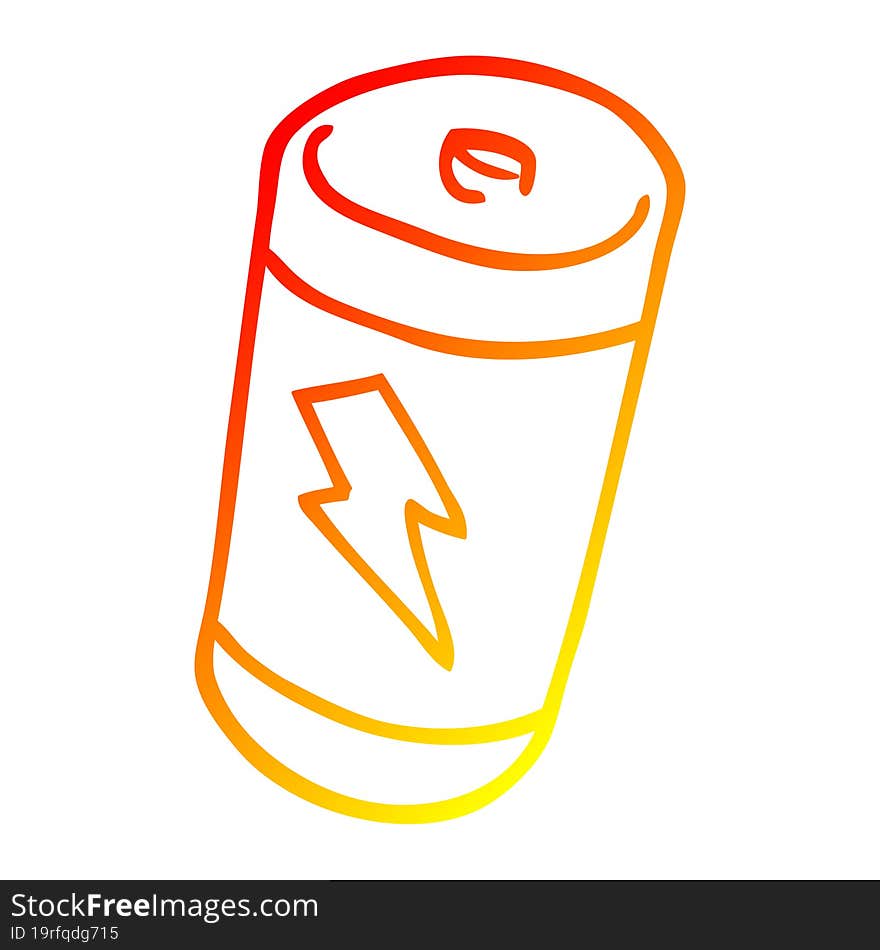 warm gradient line drawing cartoon battery