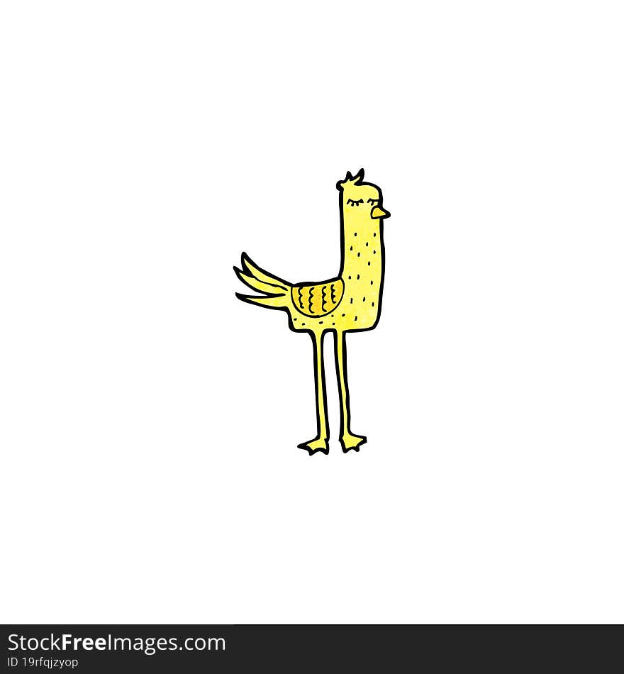 cartoon funny long legged bird