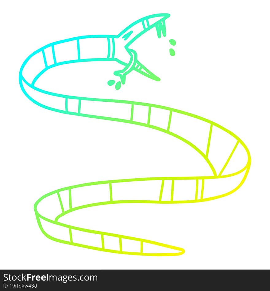 Cold Gradient Line Drawing Cartoon Poisonous Snake