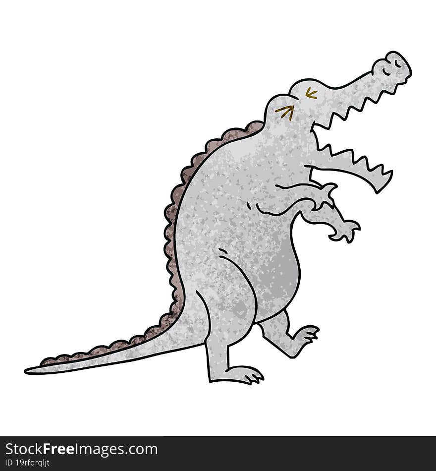 Quirky Hand Drawn Cartoon Crocodile