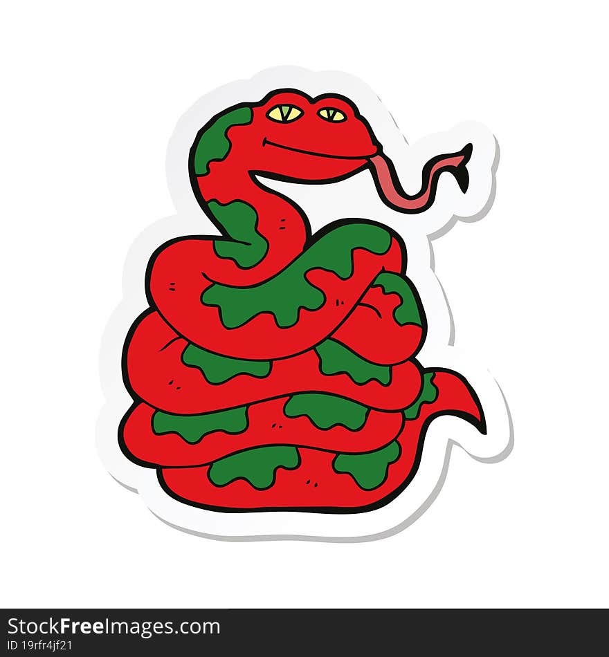 Sticker Of A Cartoon Snake