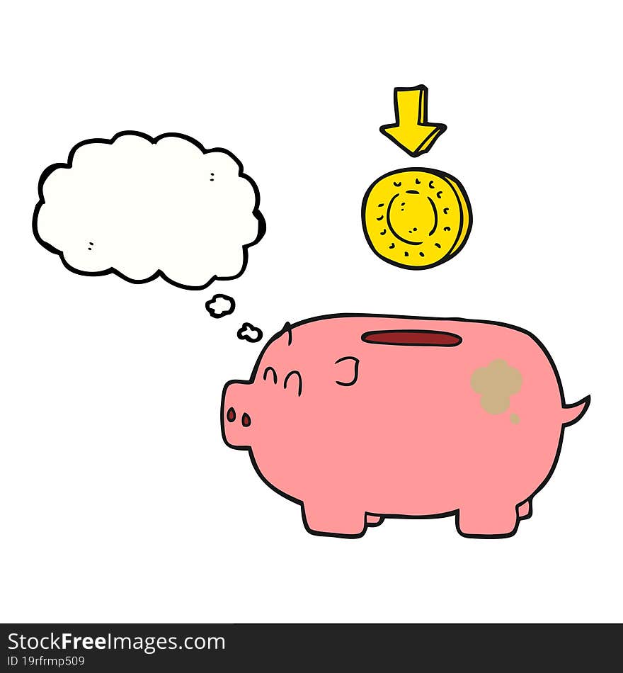 Thought Bubble Cartoon Piggy Bank