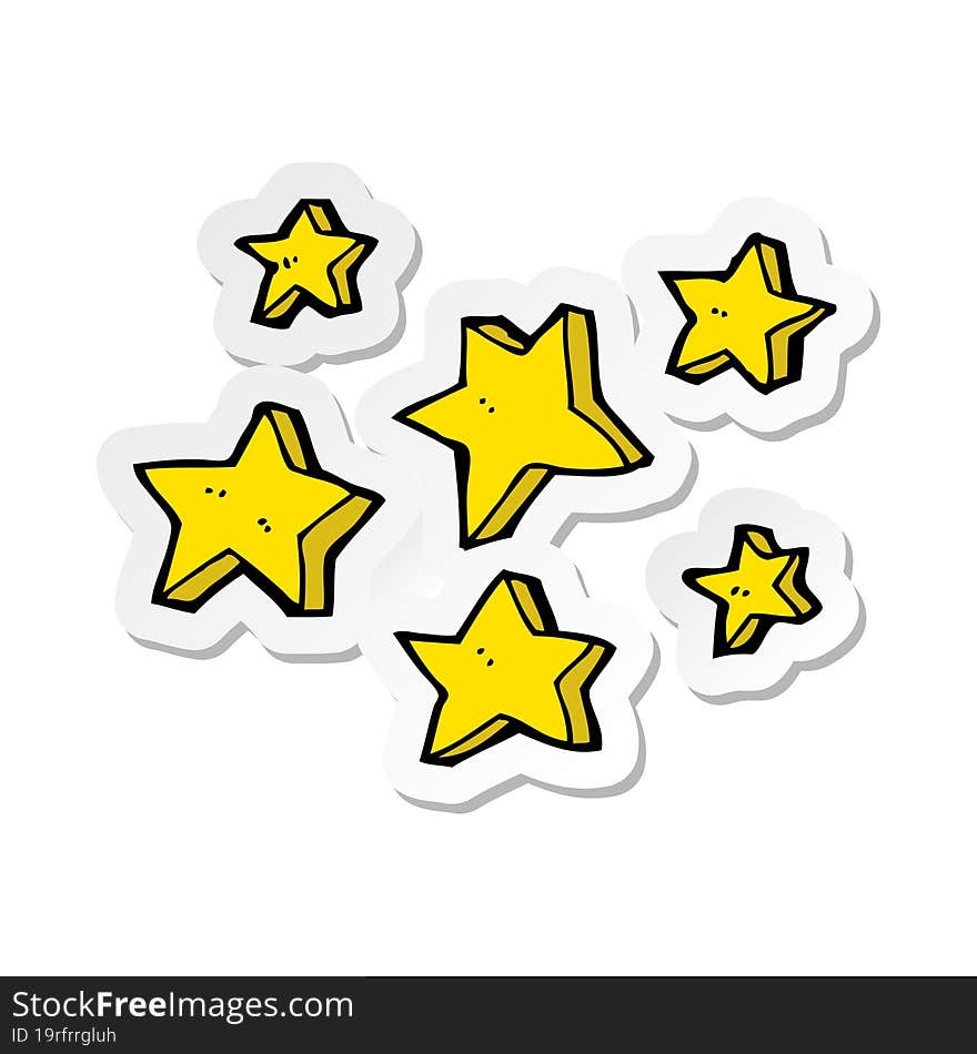 sticker of a cartoon stars