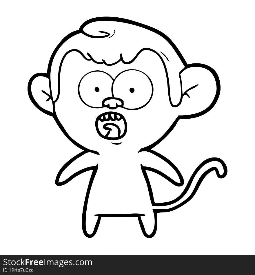 cartoon shocked monkey. cartoon shocked monkey