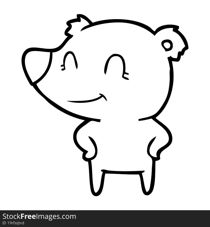 friendly bear with hands on hips. friendly bear with hands on hips