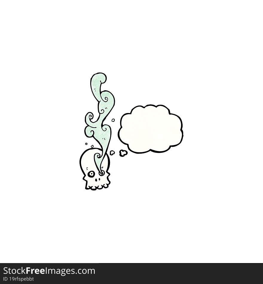 smoking skull cartoon