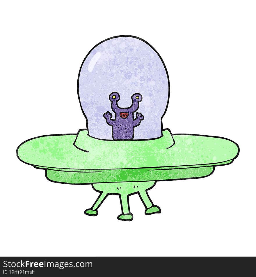 textured cartoon alien spaceship