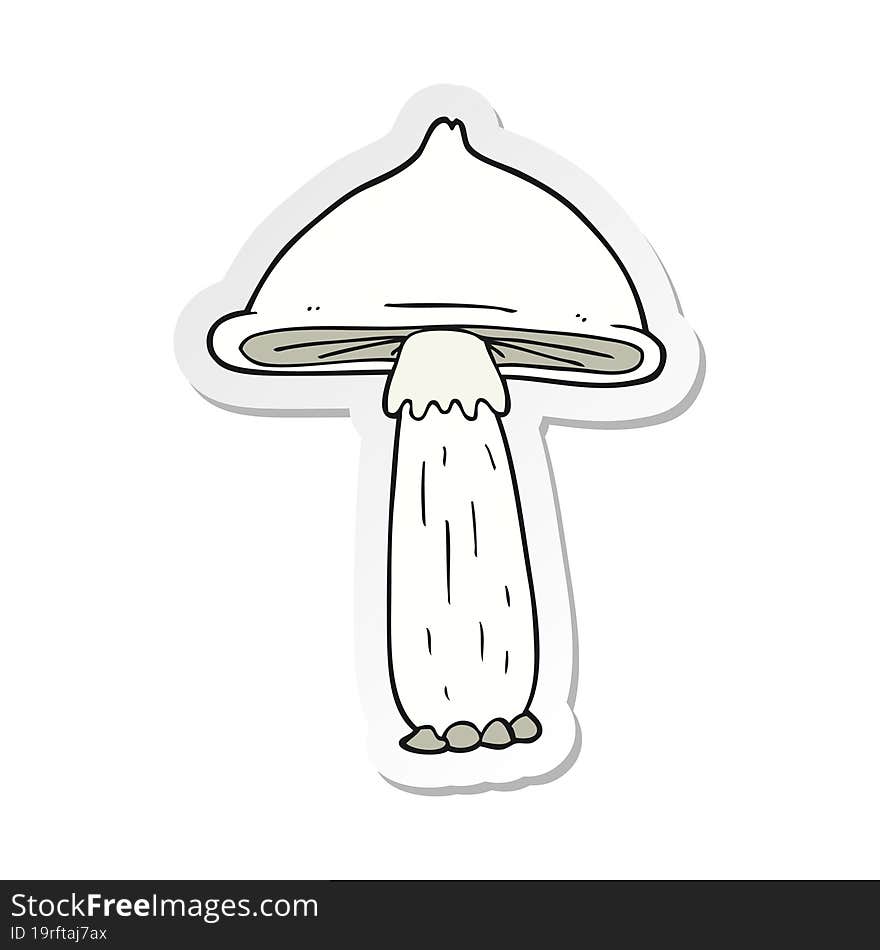 sticker of a cartoon mushroom