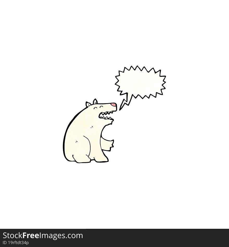 cartoon polar bear with speech bubble