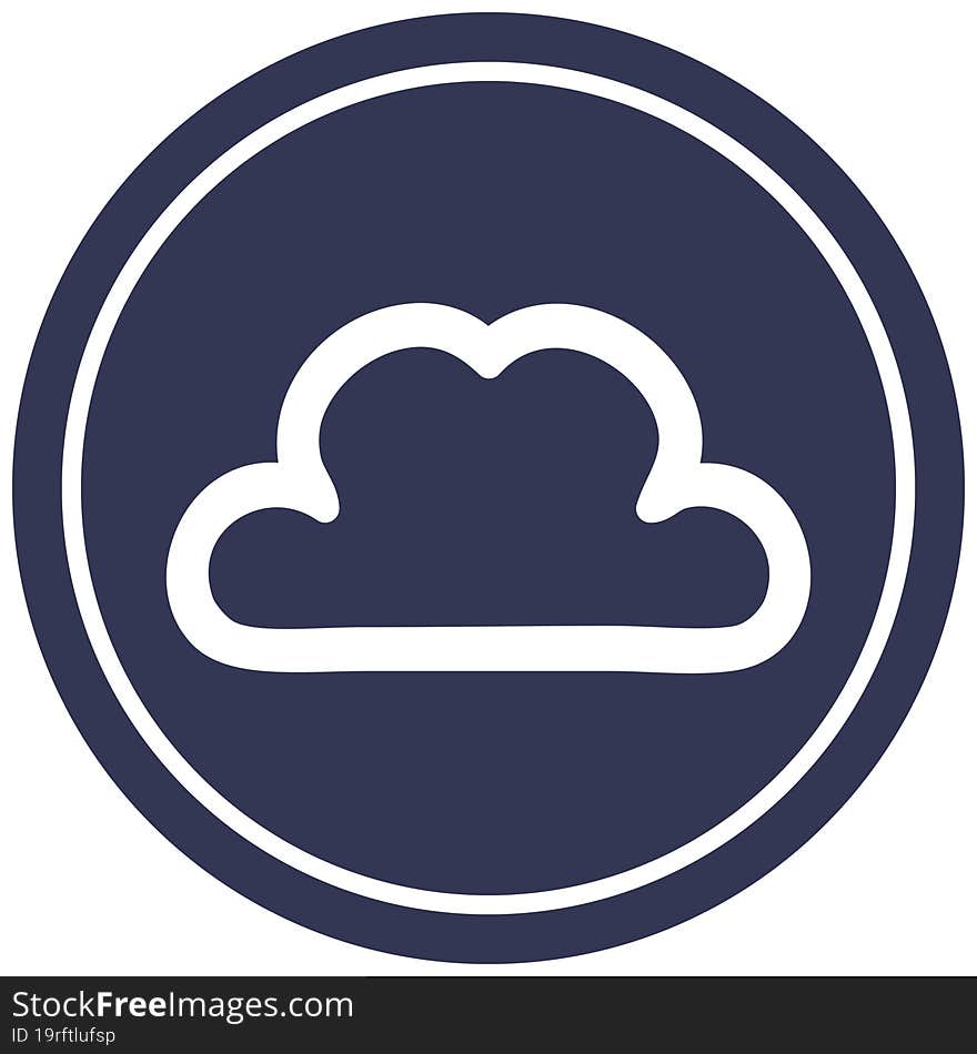 simple cloud circular icon symbol