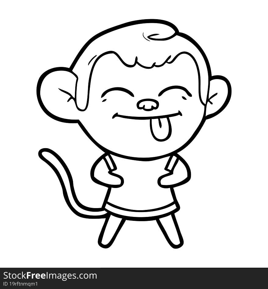 funny cartoon monkey. funny cartoon monkey