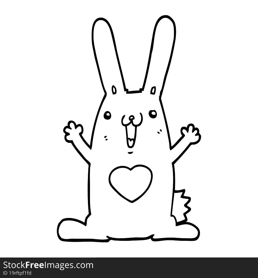 cartoon rabbit in love