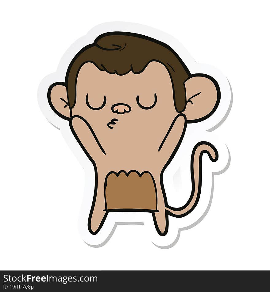 sticker of a cartoon monkey