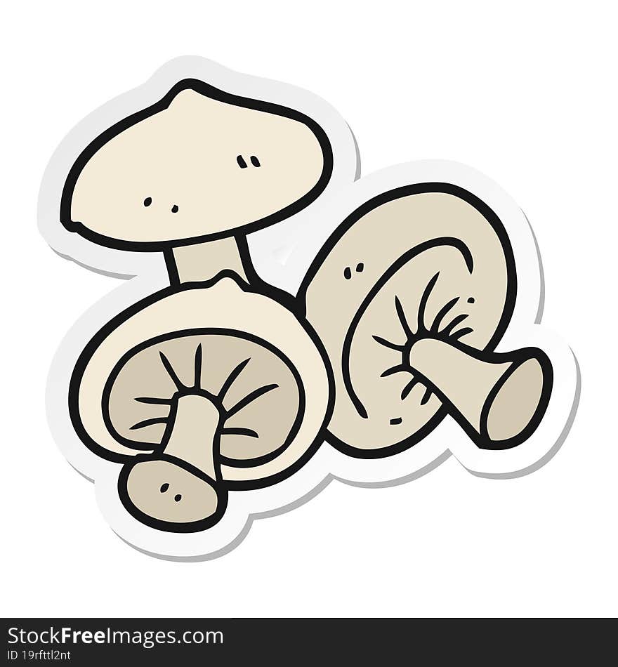 sticker of a cartoon mushrooms