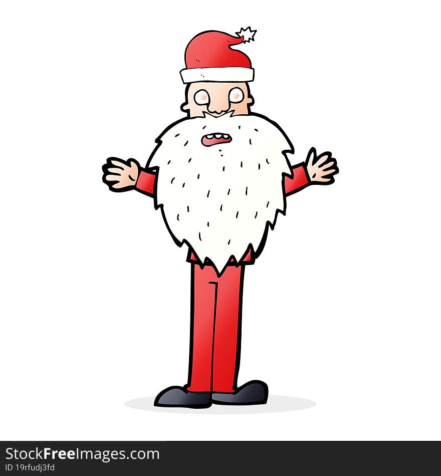 cartoon worried santa claus