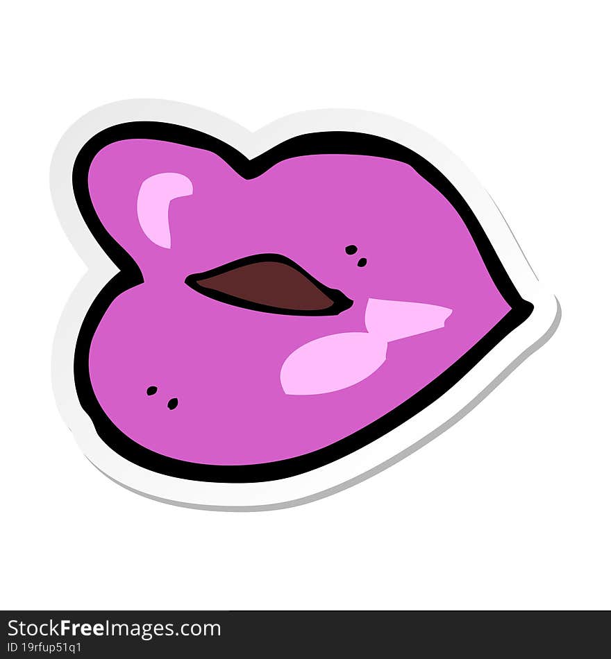 Sticker Of A Cartoon Lips