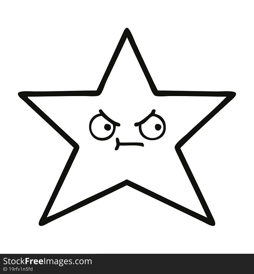 Line Drawing Cartoon Star Fish