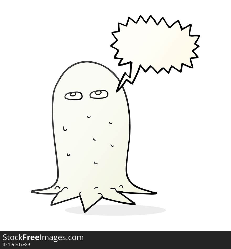 freehand drawn speech bubble cartoon halloween ghost