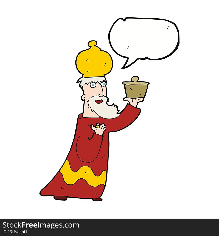 one of the three wise men with speech bubble