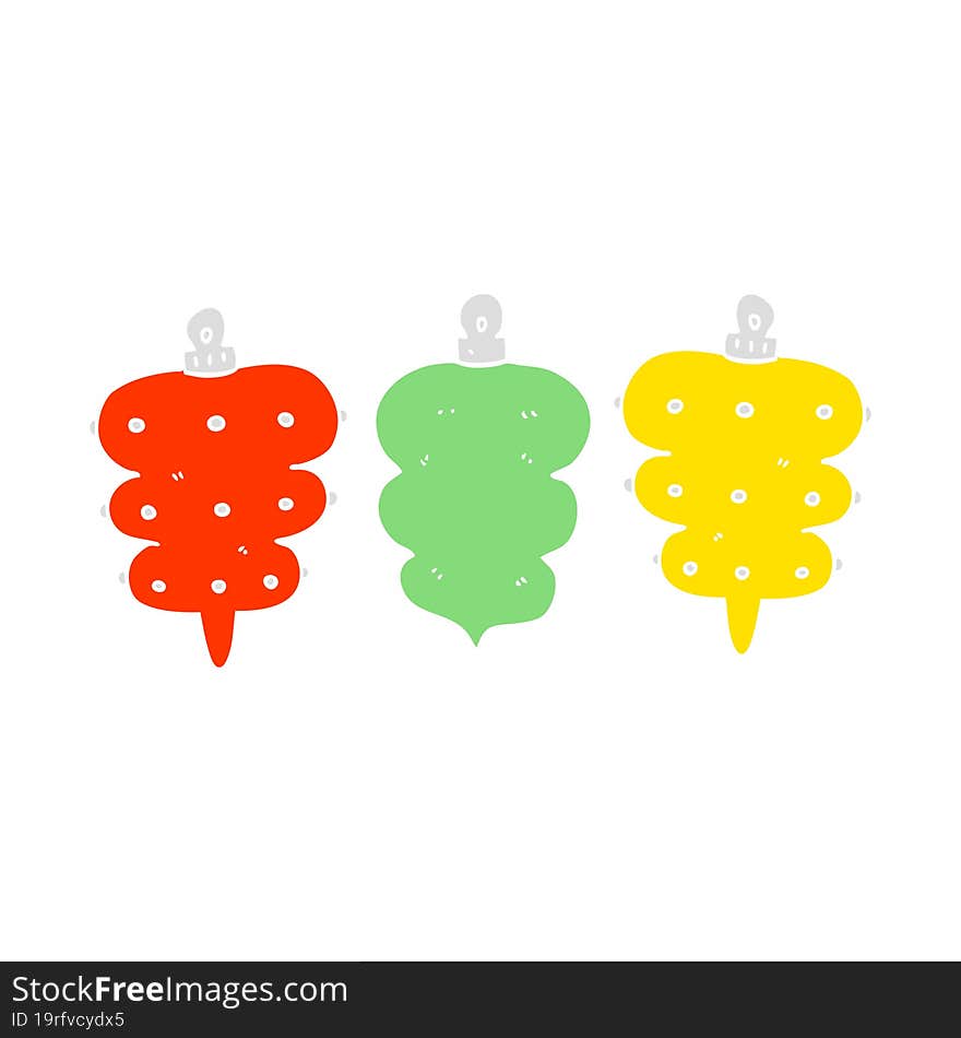 flat color style cartoon christmas decorations