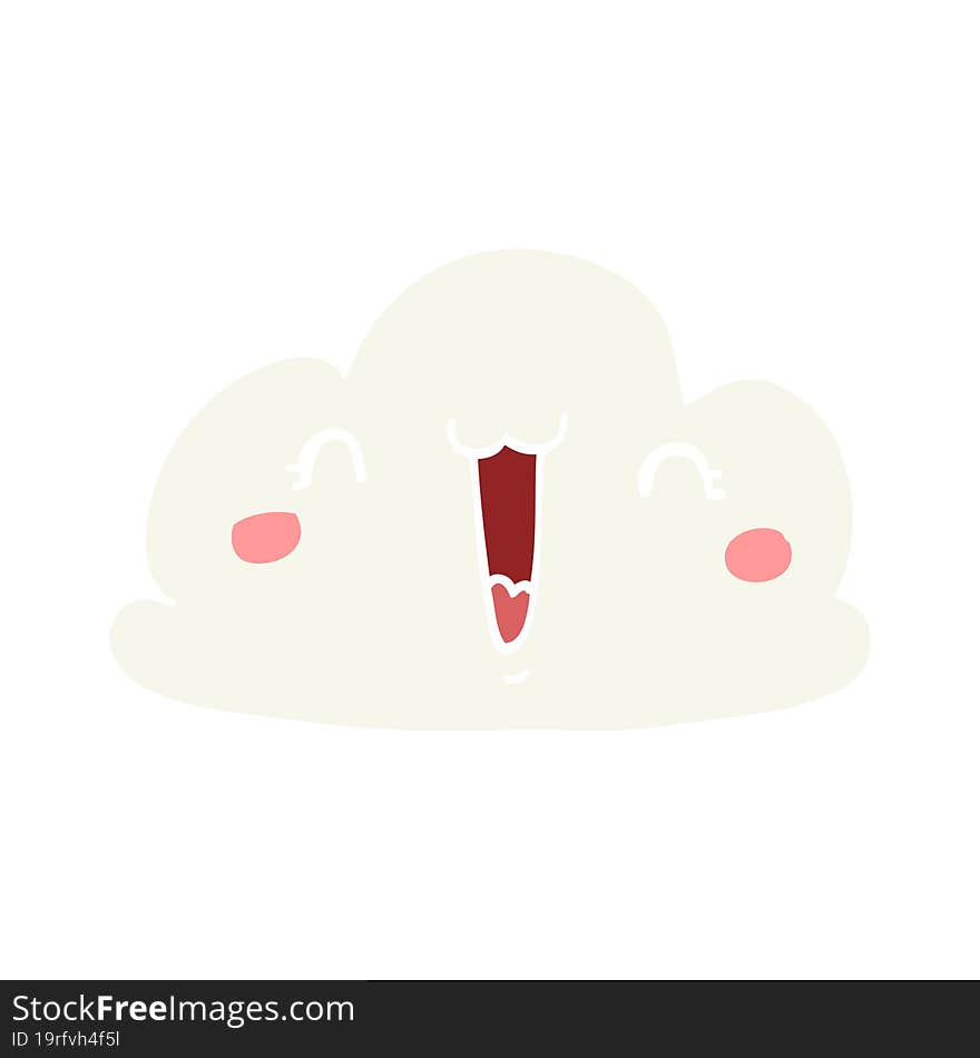 flat color style cartoon cloud