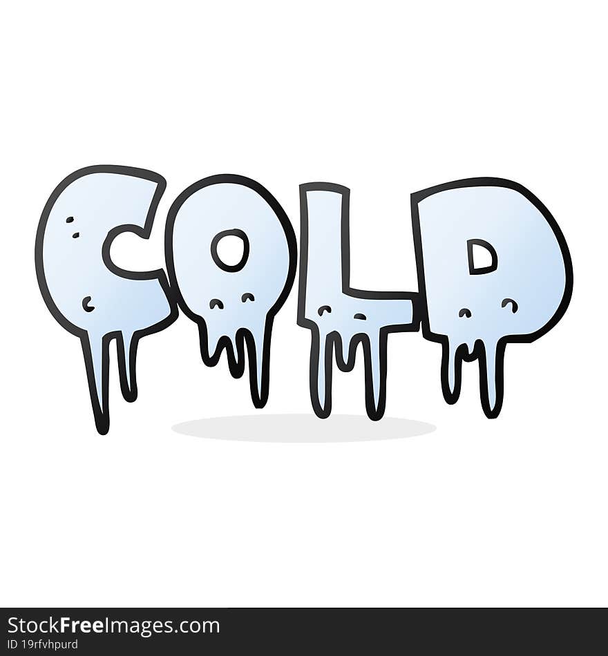 cartoon word cold